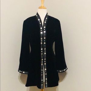 Patti Labelle black jeweled velour jacket, size 10